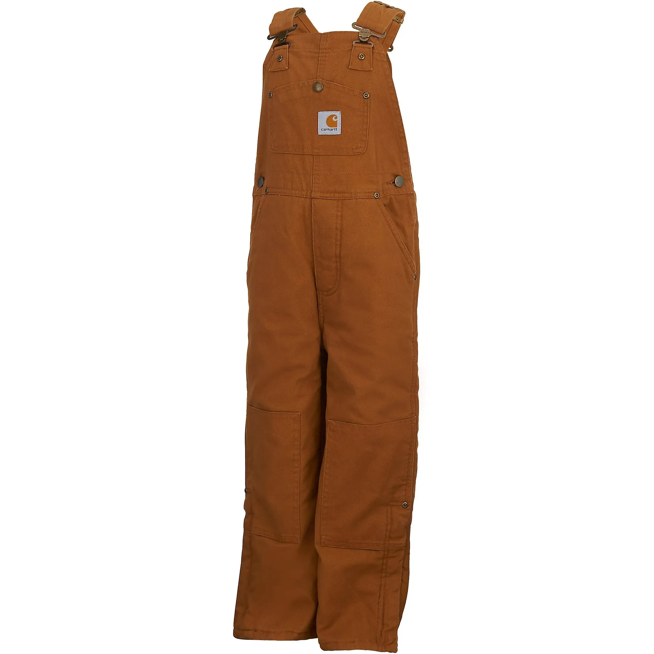 Carhartt Boys' Canvas Bib Overall/ Quilt Lined, Brown