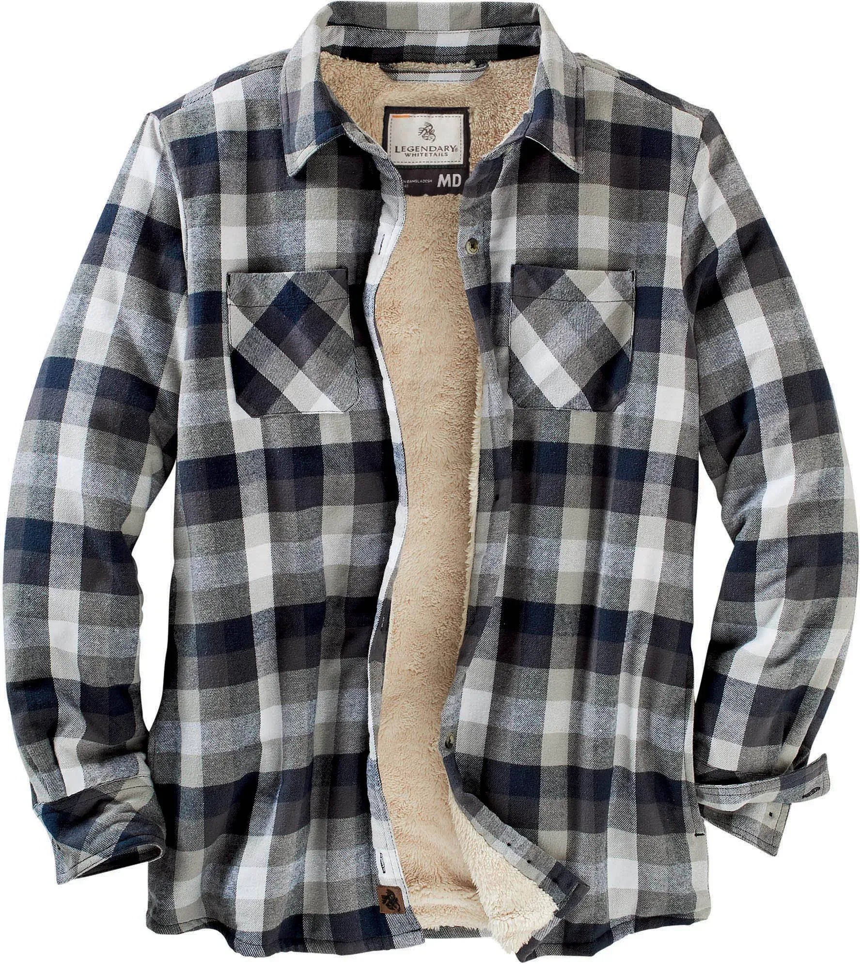 Legendary Whitetails Women's Open Country Flannel Shacket Sherpa Lined Plaid Fleece Shirt Jacket Ladies Western Clothing Coat