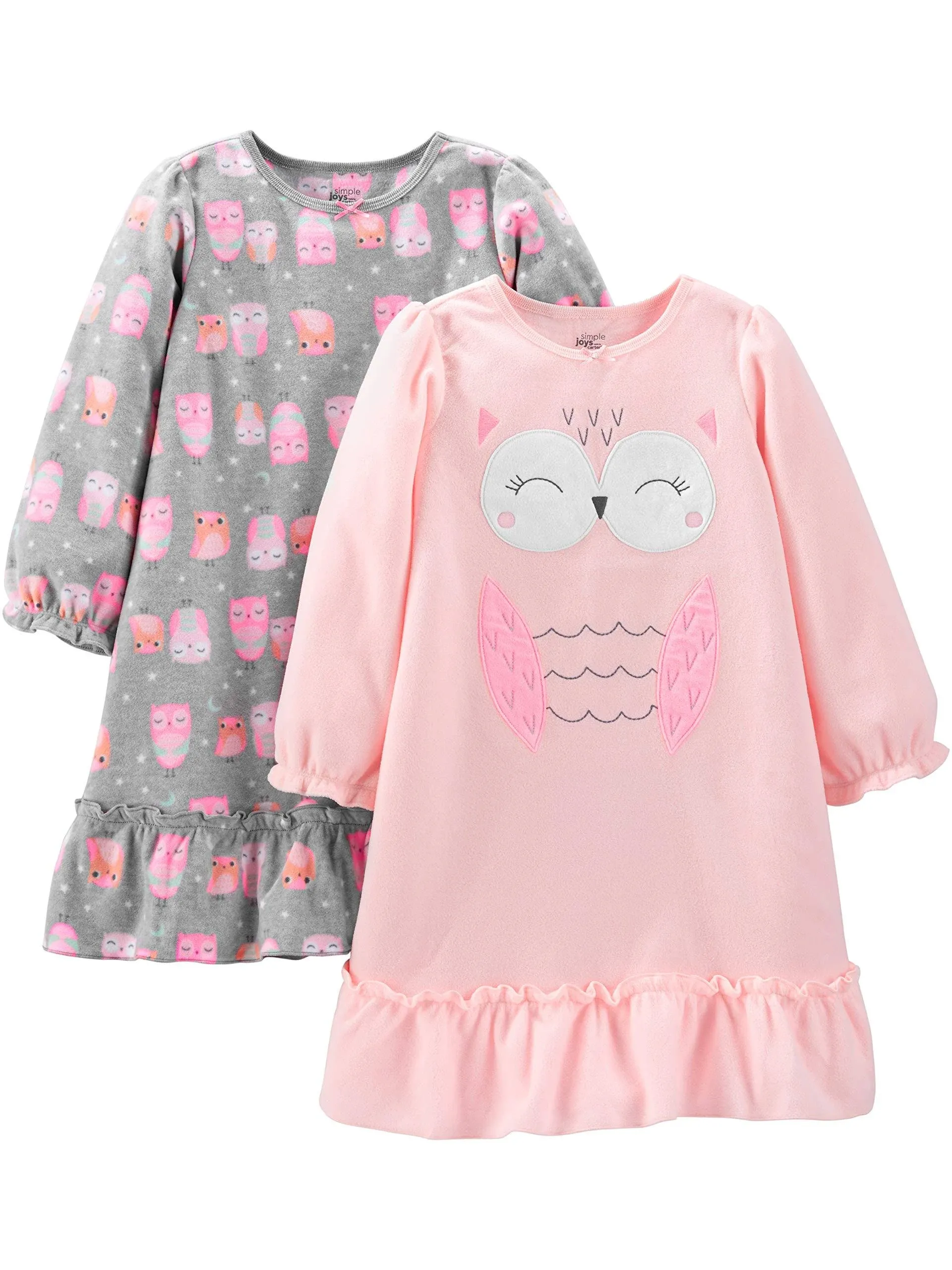 Simple Joys by Carter's Girls' 2-Pack Fleece Nightgowns