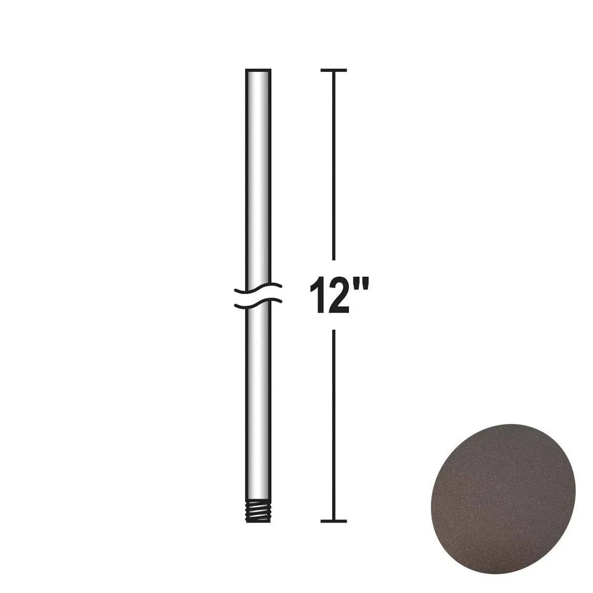 Minka-Aire 12 inch Ceiling Fan Downrod - Oil Rubbed Bronze - DR512-ORB