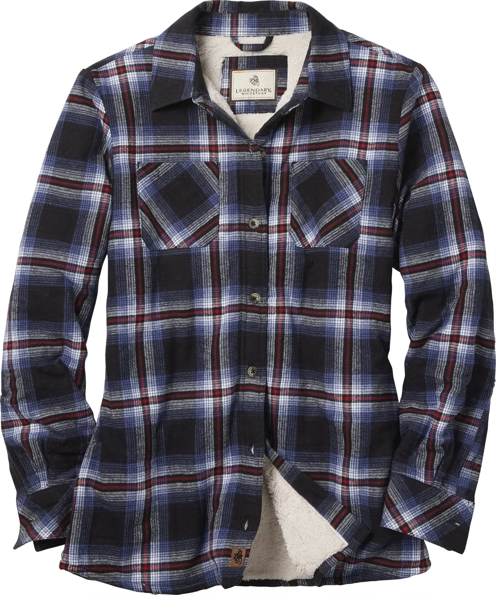 Legendary Whitetails Women's Open Country Flannel Shacket Sherpa Lined Plaid Fleece Shirt Jacket Ladies Western Clothing Coat