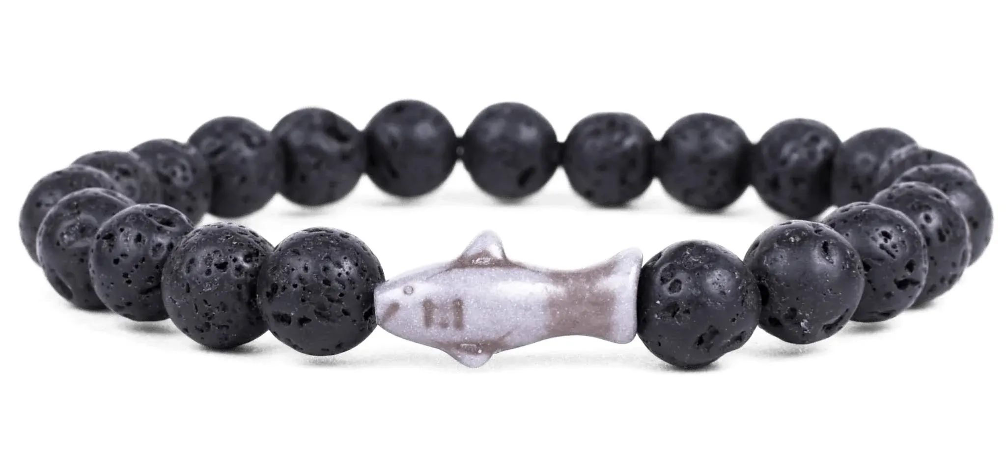 Fahlo Lava Stone Shark Voyage Bracelet