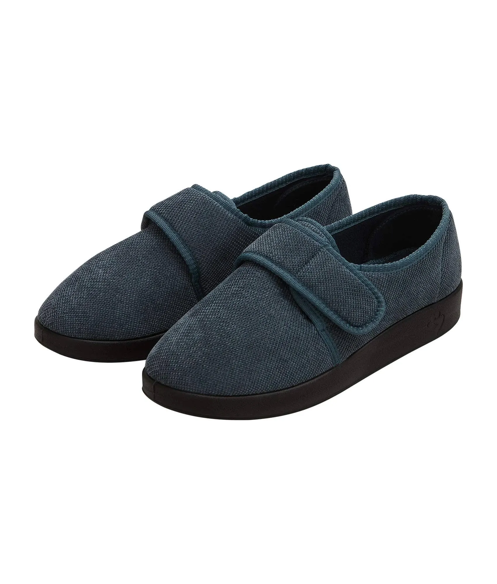 "Silverts Men's Wide Antimicrobial Adjustable Slippers Grey "