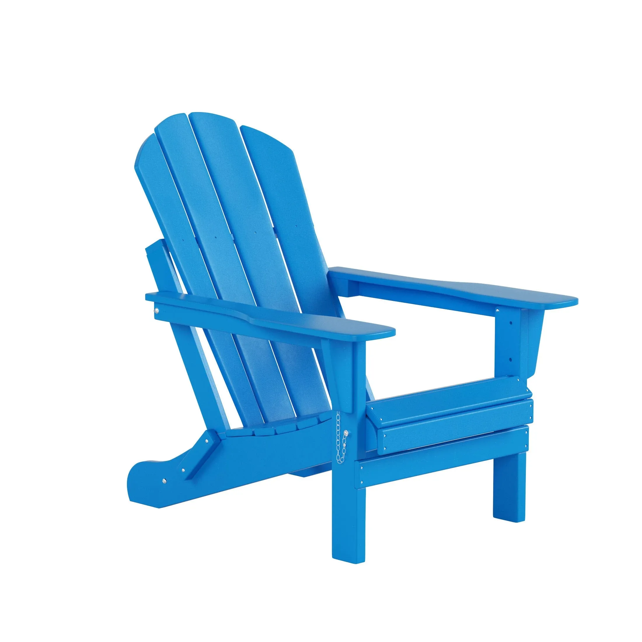 Outdoor Folding Poly Adirondack Chair, Pacific Blue