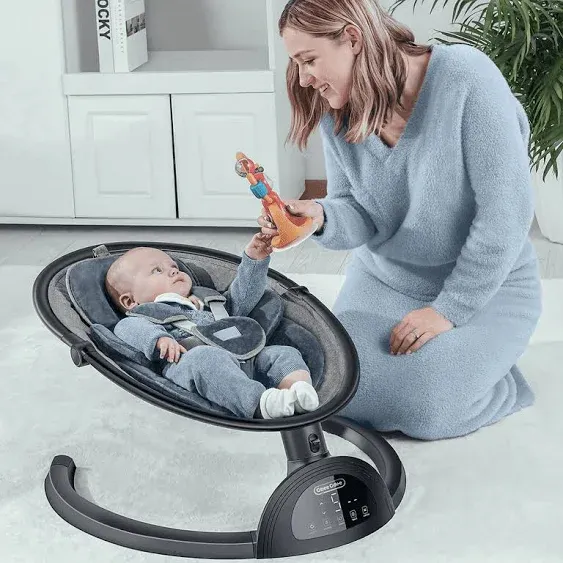 BabyBond Baby Swings with Bluetooth, Music Speaker, 3 Seat Positions, 5 Point Harness Belt, 5