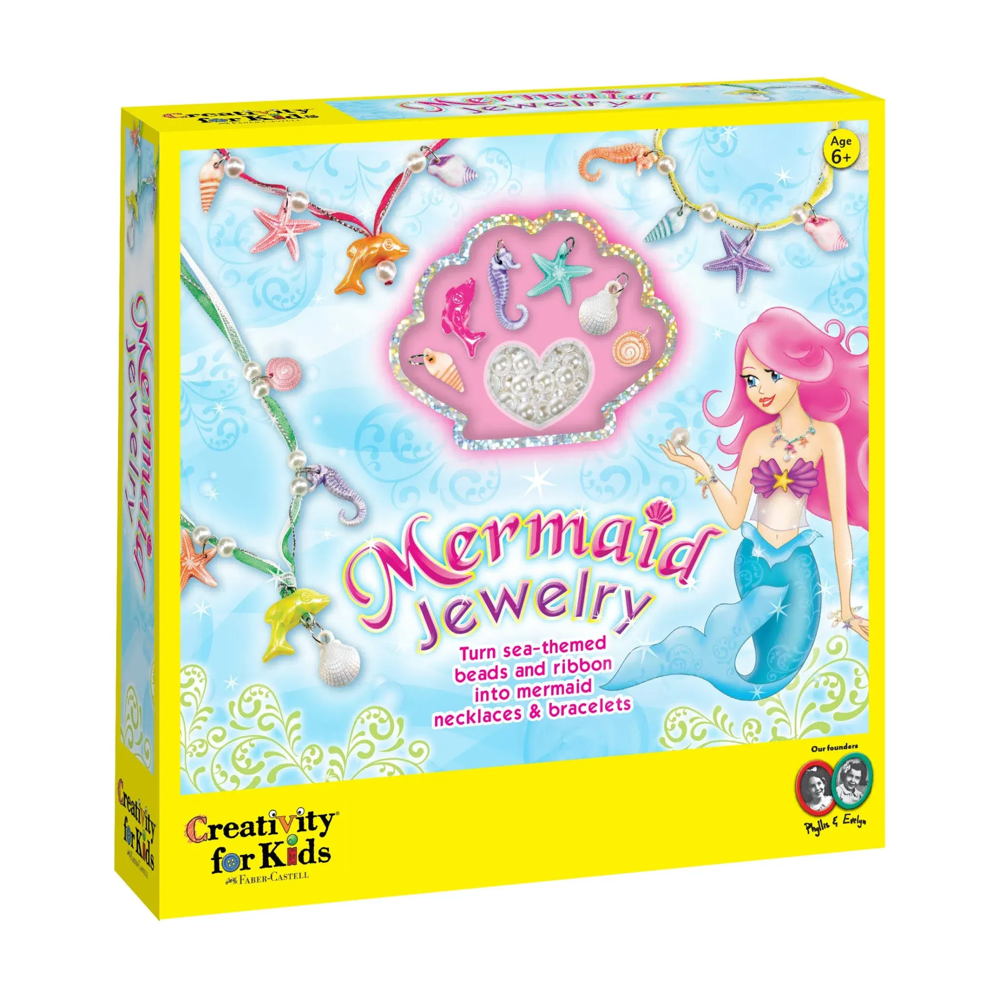 Creativity for Kids Mermaid Jewelry - String Mermaid Beads, Create 8 Jewelry Pieces - Great for Beginners