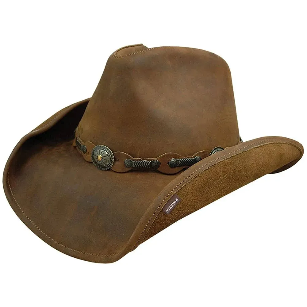 Stetson Mens Roxbury Shapeable Leather Cowboy Western Hat