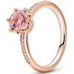 Pandora : Pink Sparkling Crown Solitaire Ring - 7.5 (56 mm)