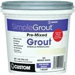 Custom Pmg381qt Simplegrout Pre-Mixed Grout, Bright White, 1 qt