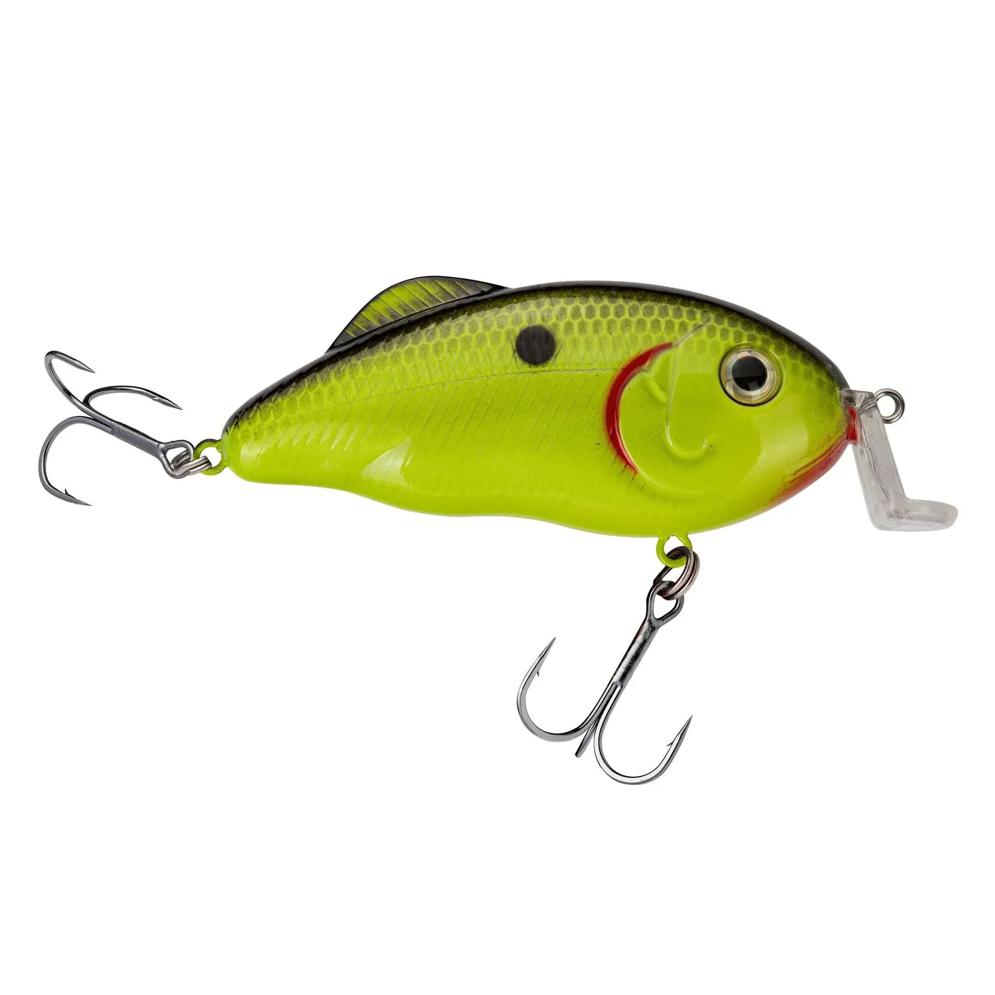 Strike King Hybrid Hunter Jr. Crankbait - Chartreuse Black Back, 1/2oz, 3in, 1-3ft