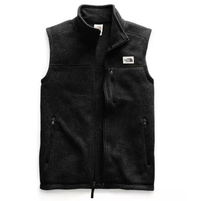 The North Face Vest Jacket Black Full Zip Fleece Mens New Spring Cargo Pockets S