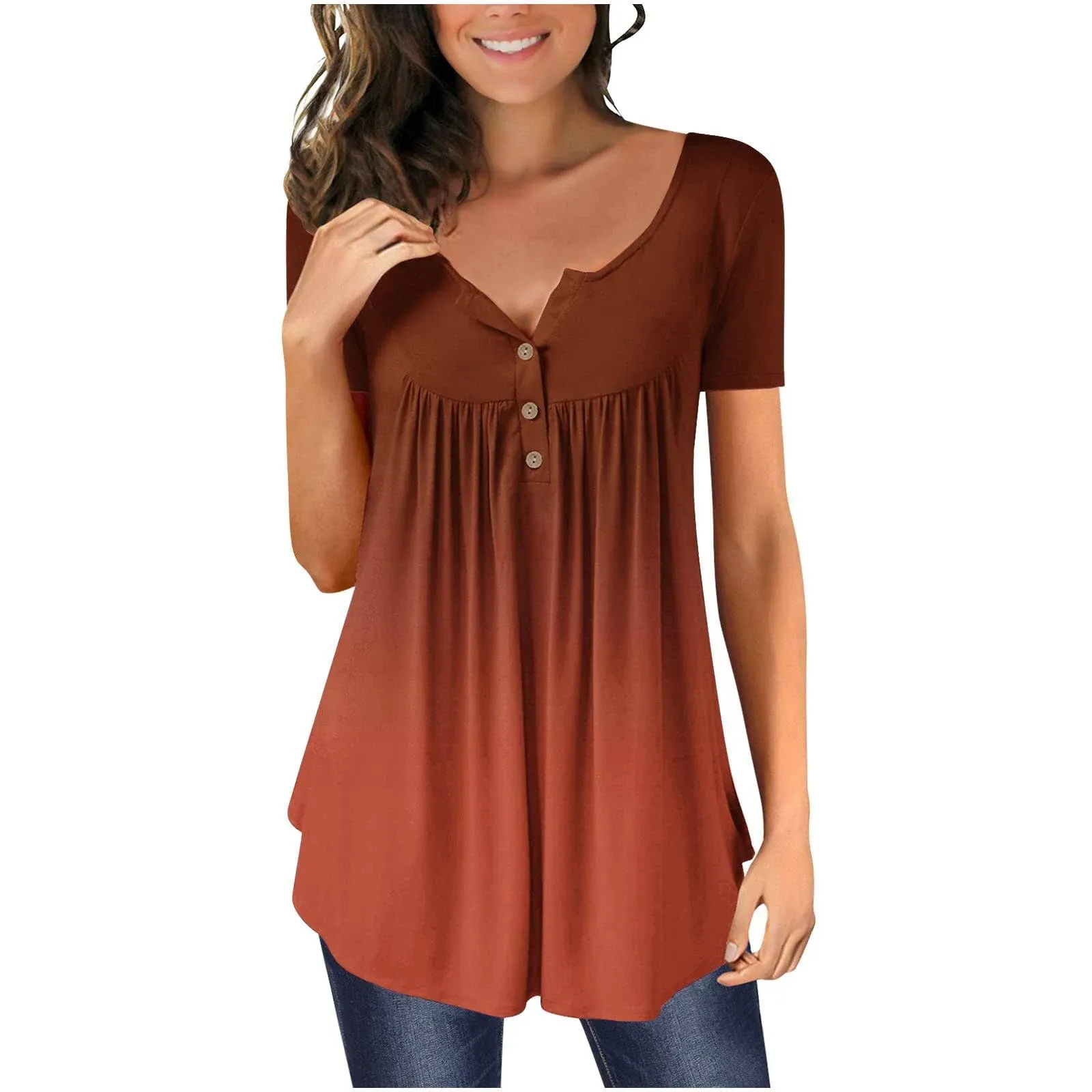 Womens Long Sleeve Tunic and Short Sleeve T Shirts Dressy Casual Tops Blouses ...