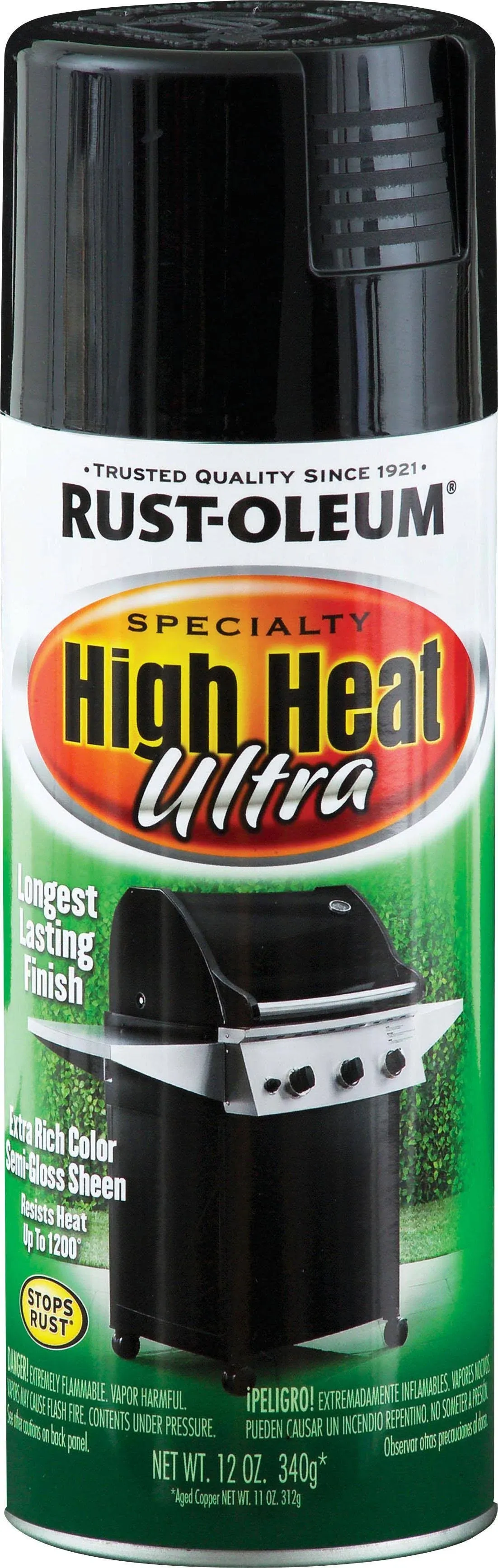 Rust-Oleum Black High Heat Ultra Spray Paint, 12 oz.