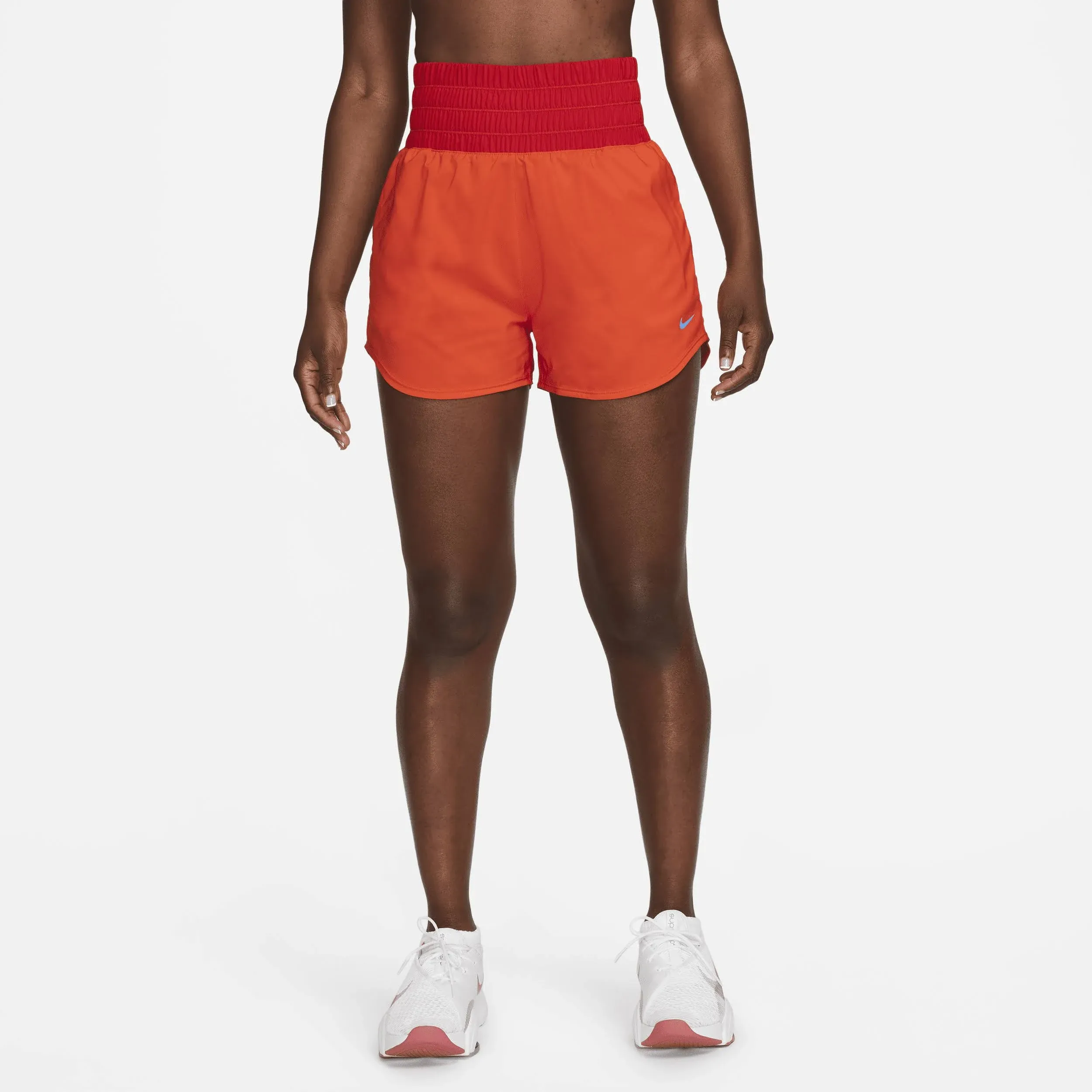 Nike Womens Orange Dri-Fit Loose Fit Training Shorts Size Small