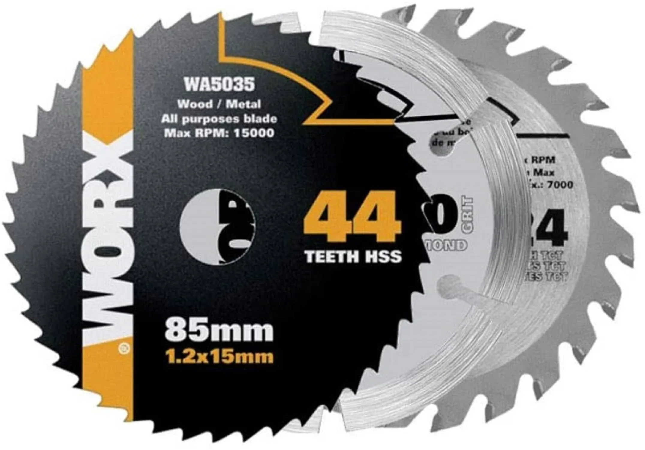 WORX WA8501 Versacut Compact Circ Saw 3pc Variety Cutting Blade Set