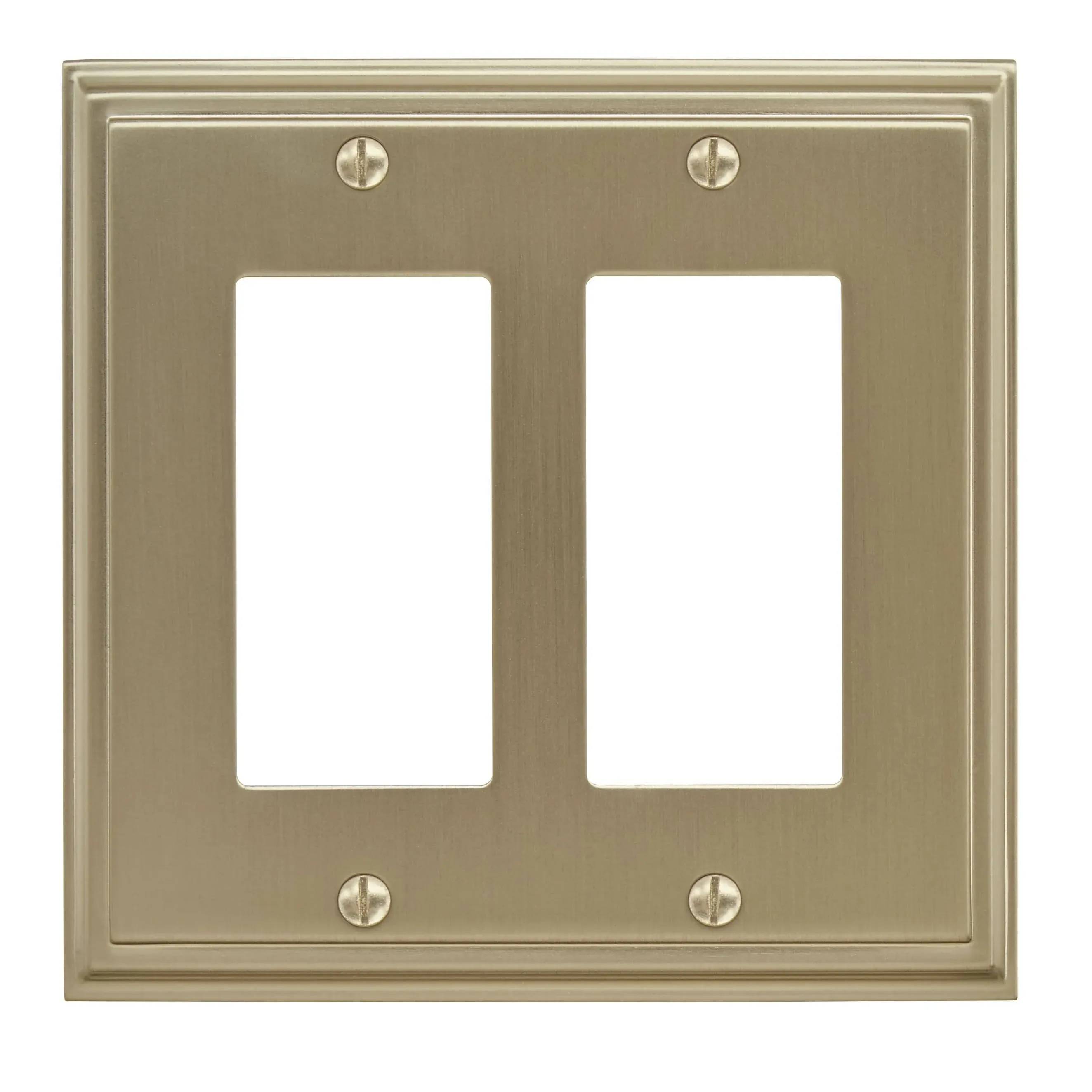 Mulholland Collection - Double Rocker/GFI Wall Plate in Golden Champagne by Amerock