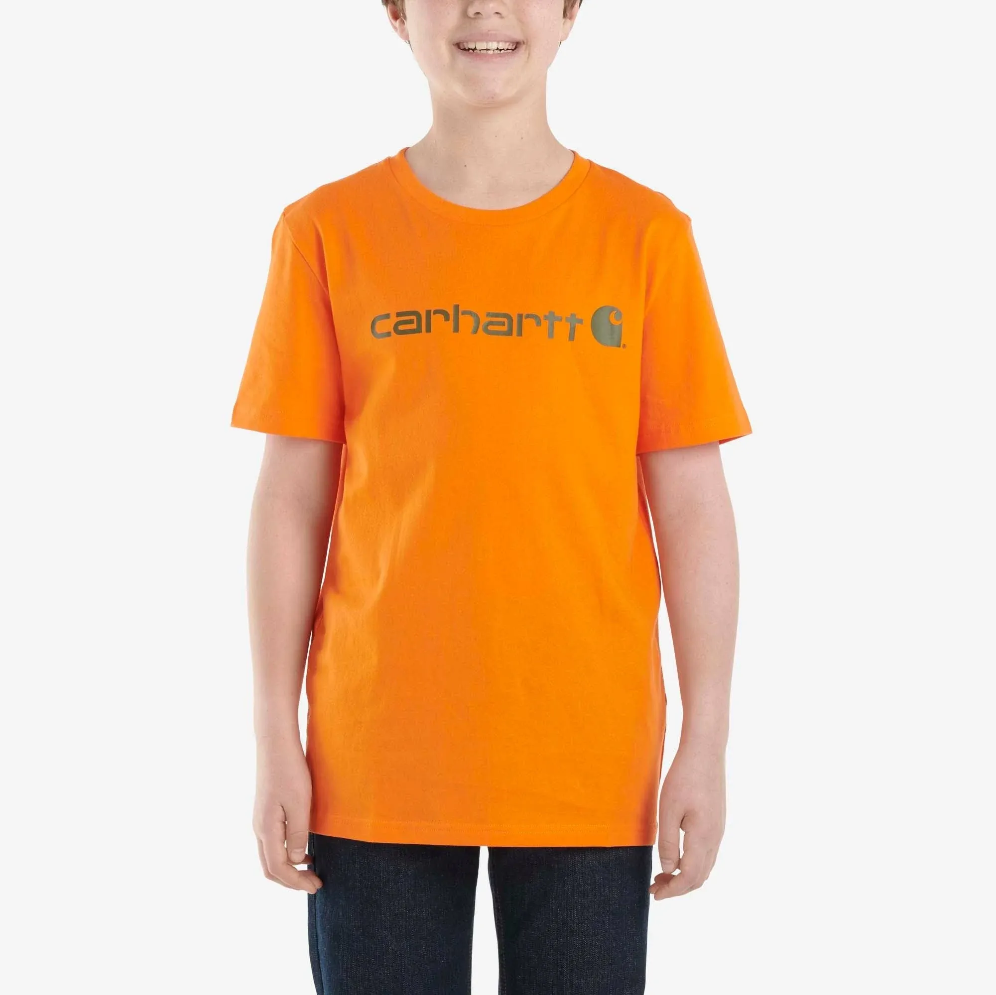 Carhartt Logo Short-Sleeve T-Shirt - Boys' Exotic Orange, M