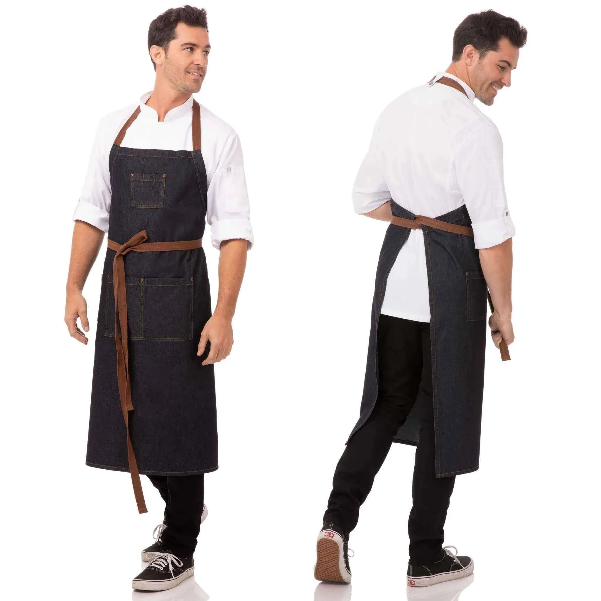 Memphis Indigo Blue Denim Chefs Bib Apron