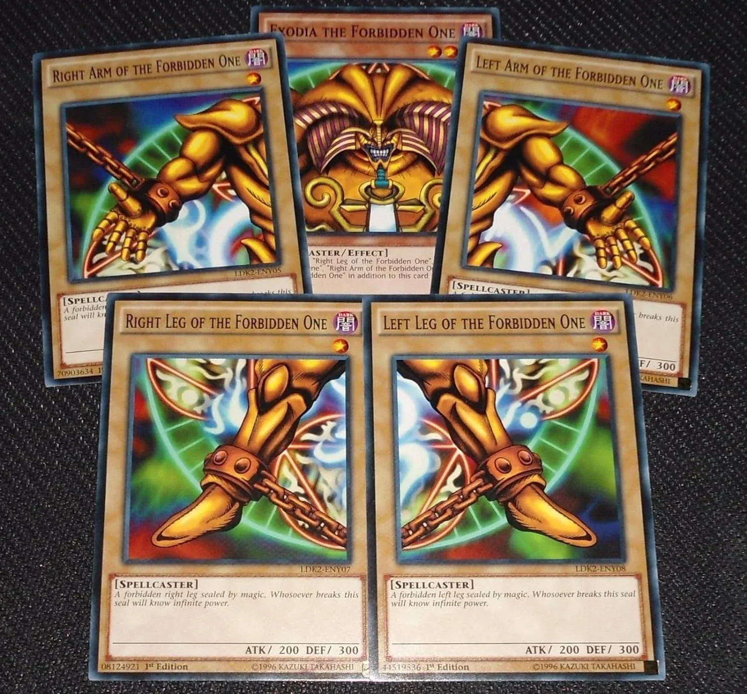 Yugioh Complete EXODIA 5 Card Set LDK2-ENY04 **HOT** + Bonus