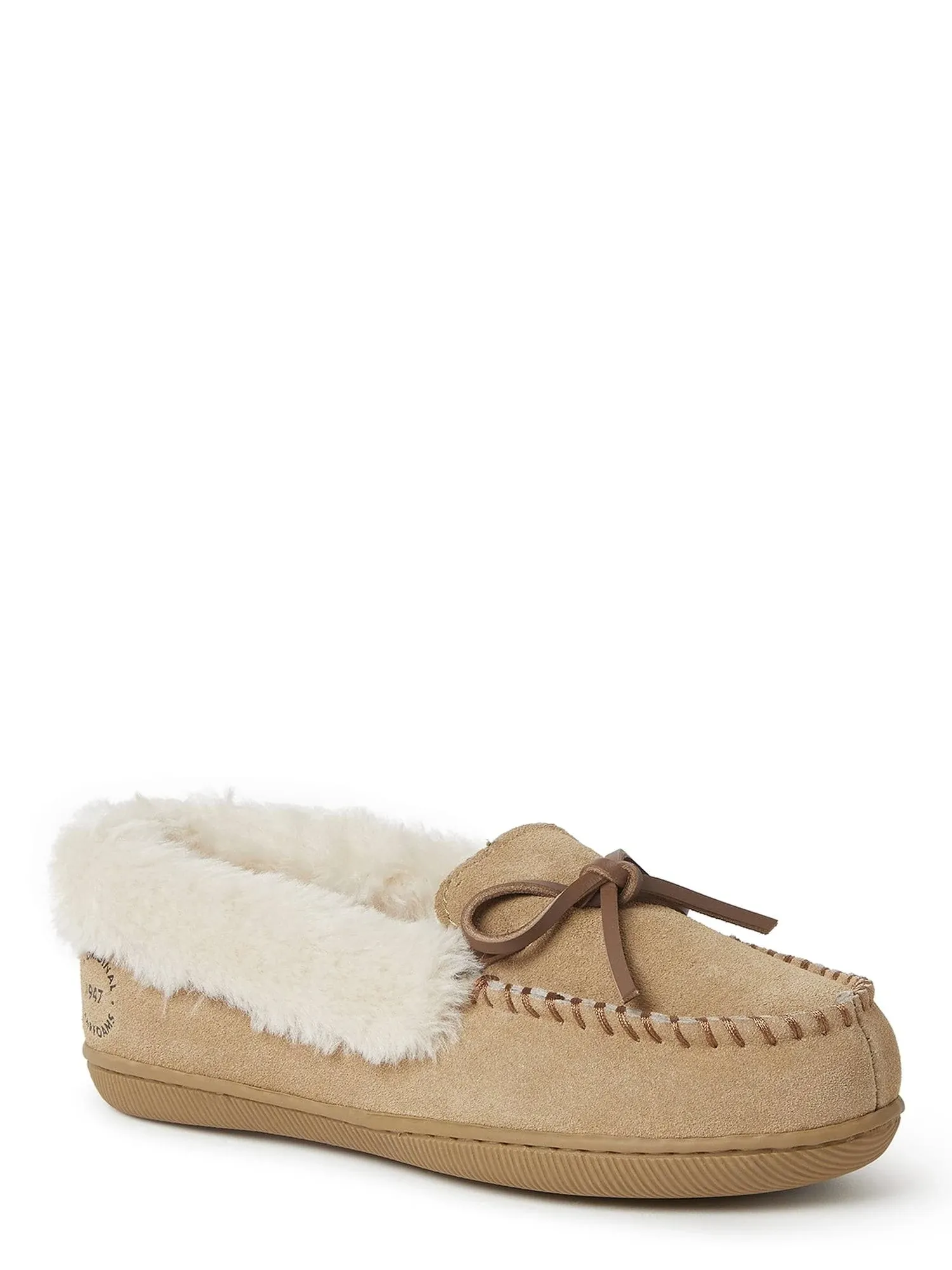 Dearfoams Women's Bethany Genuine Suede Moccasin - Desert Size 6