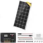 BougeRV 200 Watt Solar Panel Starter Kits, 9BB Mono Include 30A 12V/24V PWM Negative Ground Solar Controller, Solar Cables, and Mounting Z-Brackets for Off-Grid Life and Camping (200W*1)