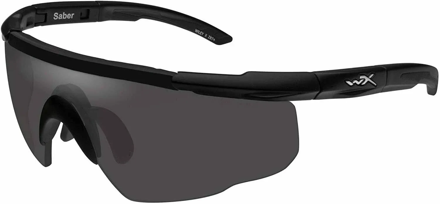 Wiley X Saber Advanced Shooting Glasses, Safety Sunglasses for Men and Women, UV and Eye Protection for Hunting, Fishing, Biking, and Extreme Sports, Matte Black Frames, Tinted Lenses