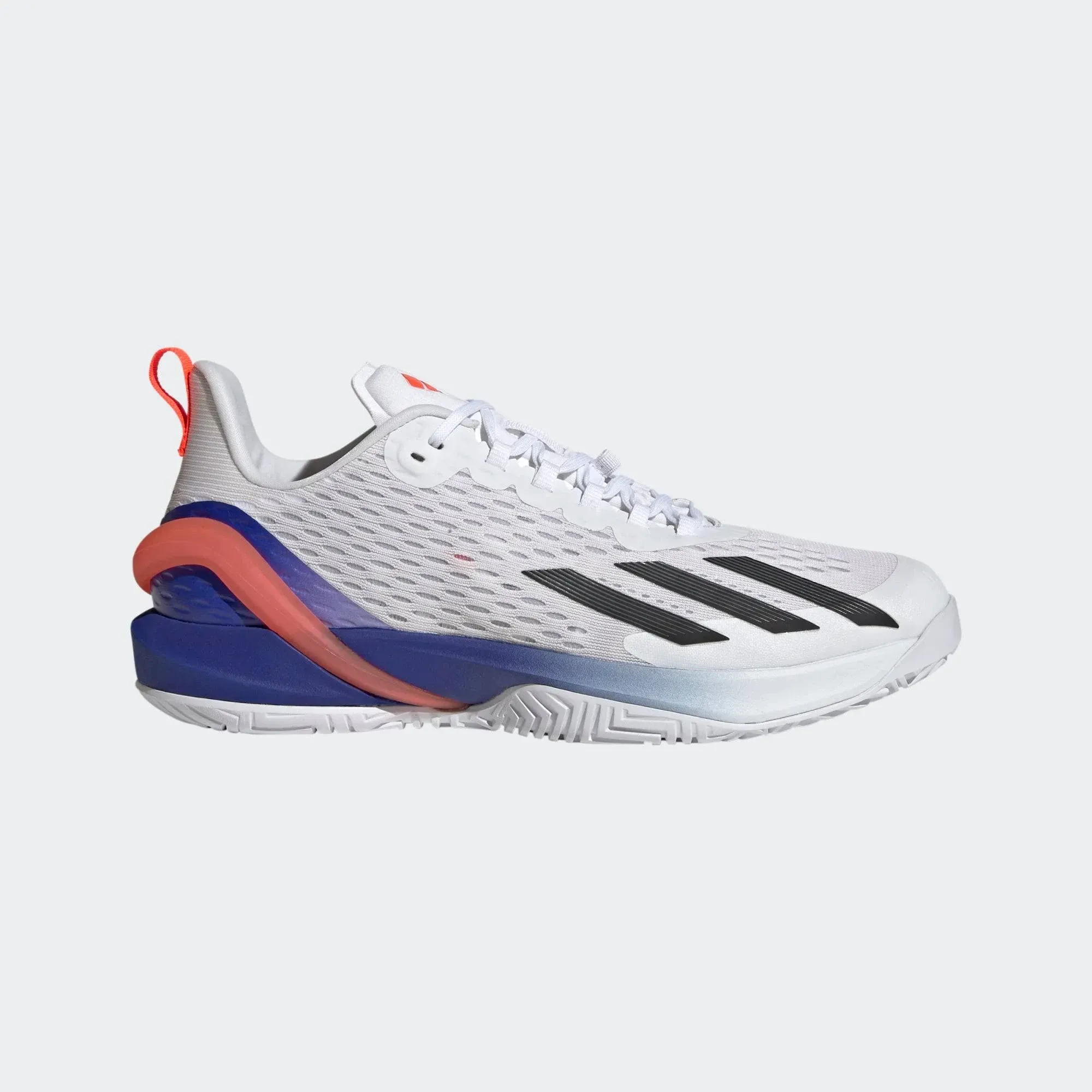 Adidas Adizero Cybersonic Tennis Shoes - Men's - Cloud White / Solar Red - 11.5