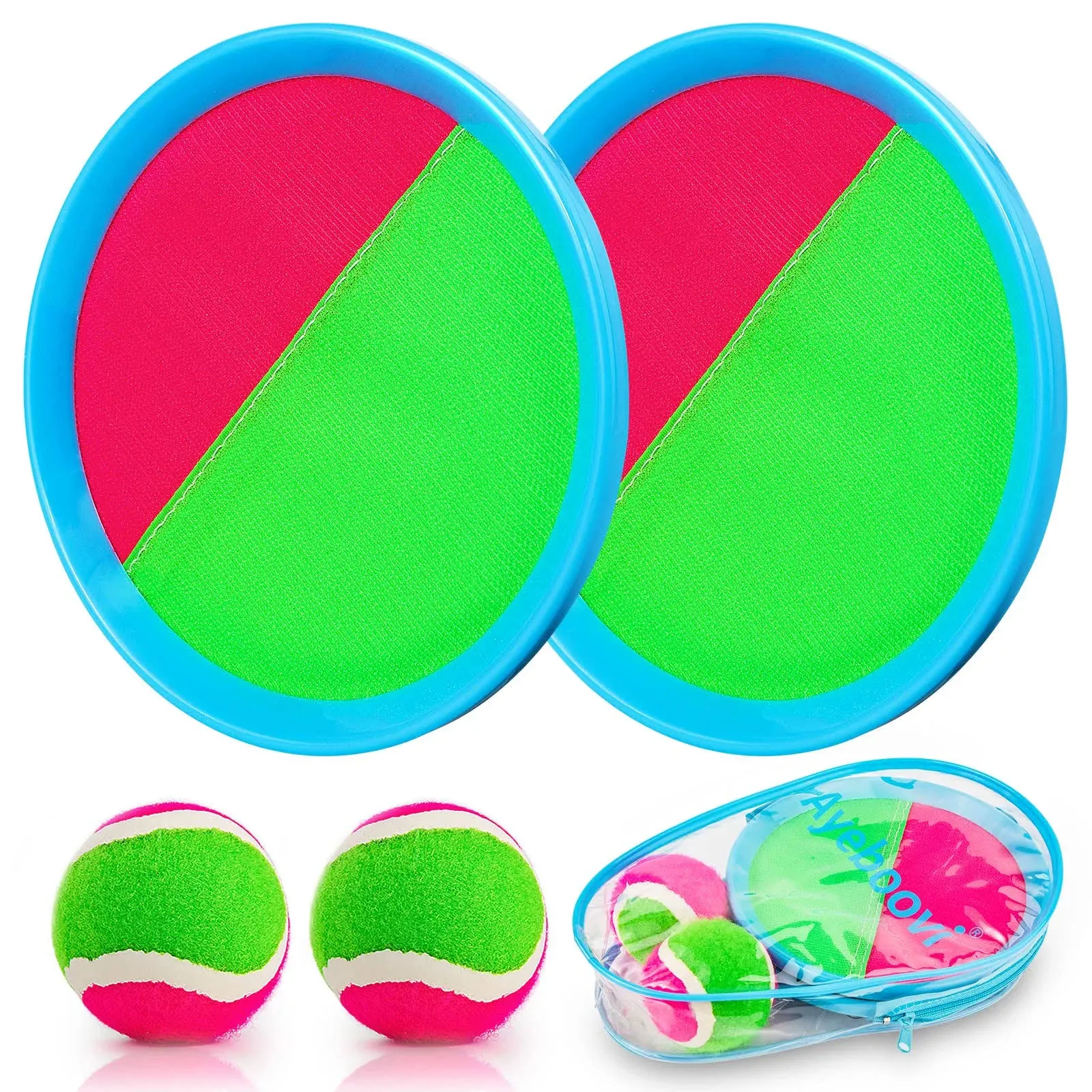 Ayeboovi Toss and Catch Ball Game Beach Toys 2 Paddles 2 Balls, Crab Style 