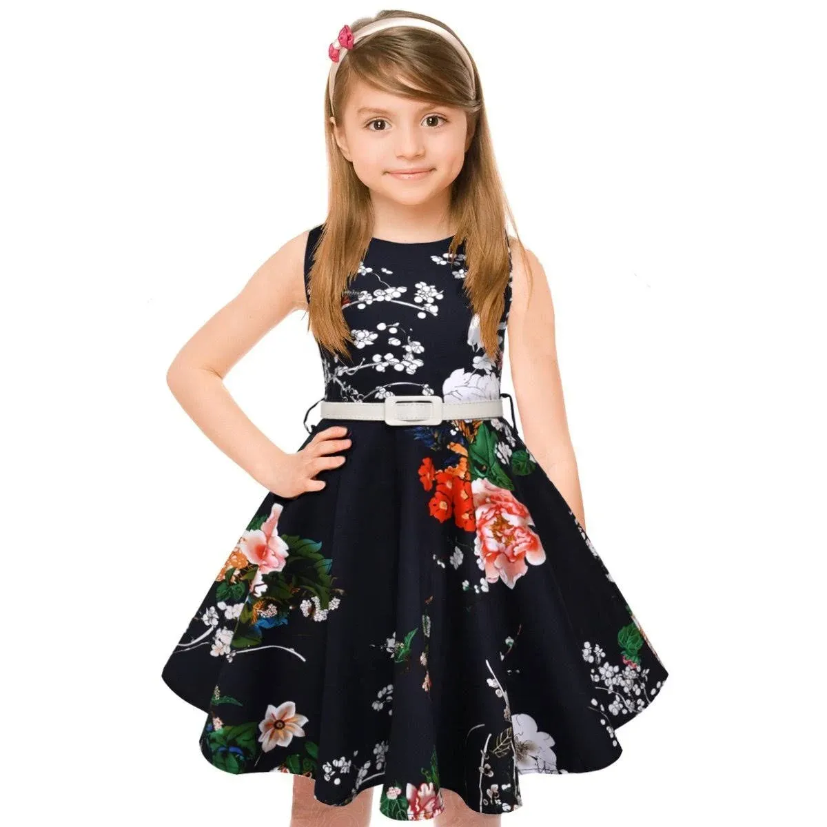 HB HBB Magic Girls Vintage Dresses Girls Special Occasion Dress 50s Retro Kids ...