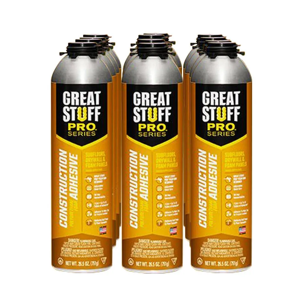 Dow Great Stuff Pro 26.5oz Wall and Floor Adhesive (Case of 12) - 343087