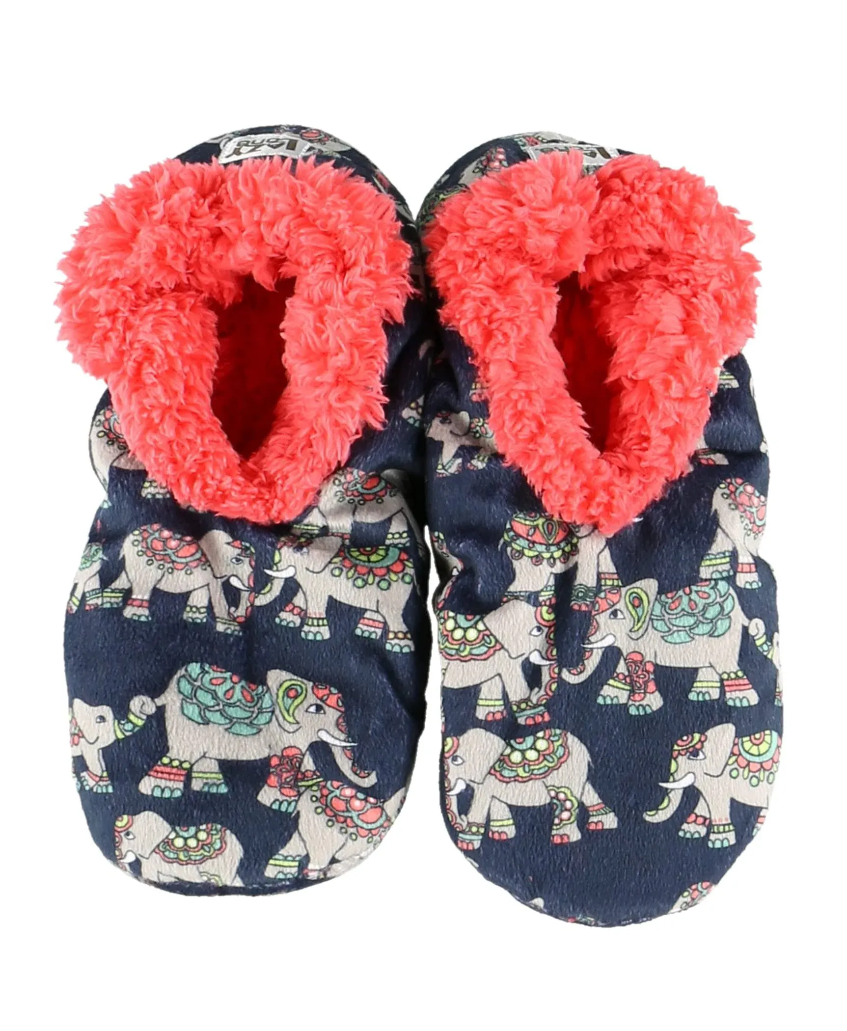 LazyOne Fuzzy Feet Slippers for Women, Cute Fleece-Lined House Slippers, Elephants, Non-Skid