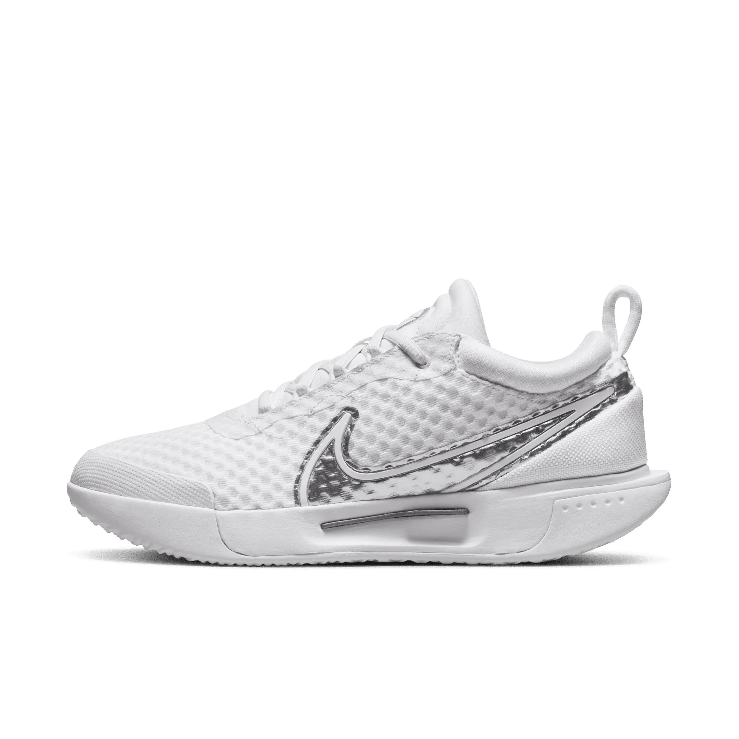 Nike Court Zoom Pro Women's Tennis Shoe (White/Metallic Silver)