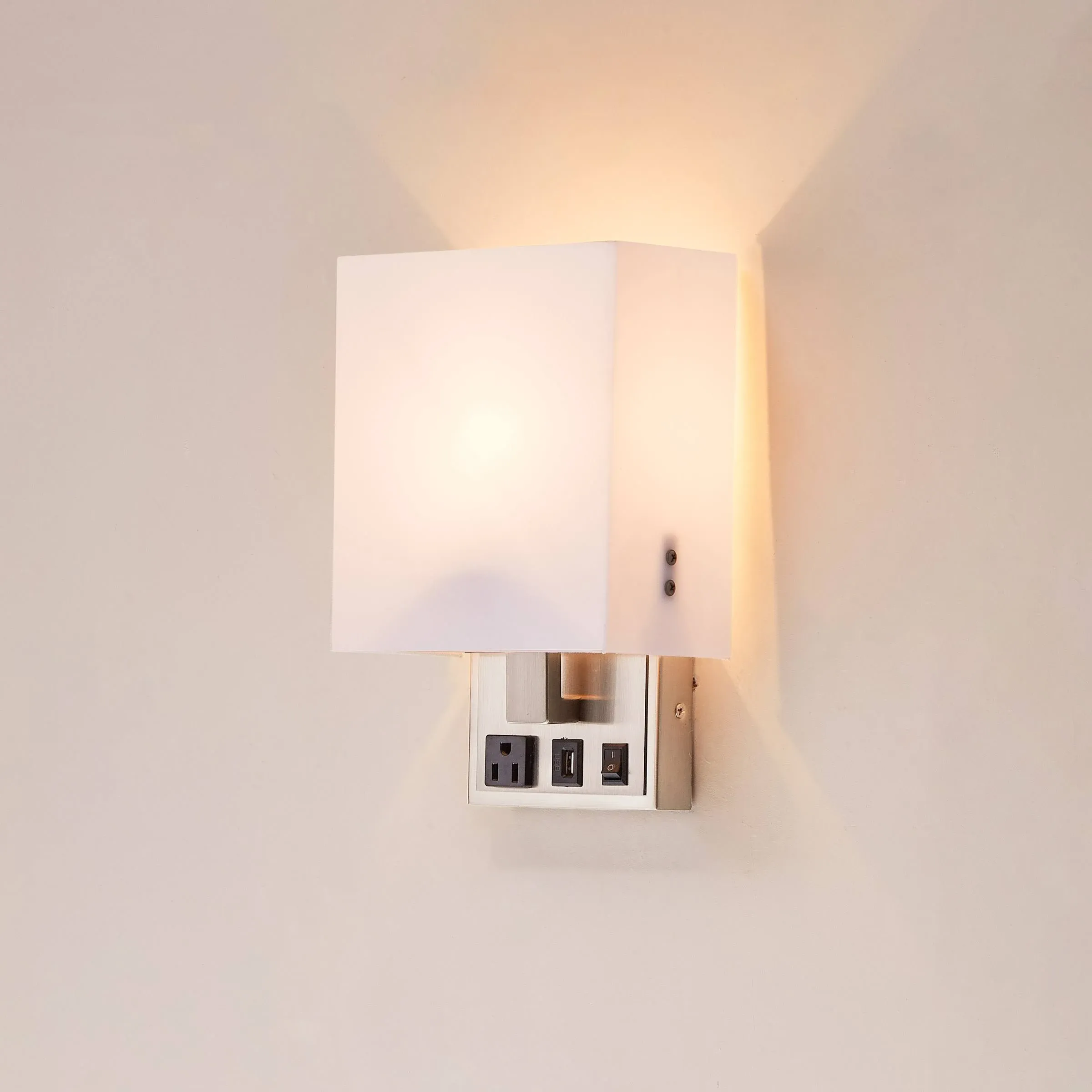 Acrylic Shade LED Wall Sconce Light Fixture with USB Port, Modern LED Wall Lamp ...