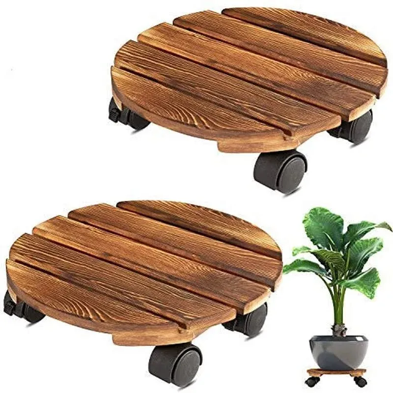 2pack 12&#034; Plant Caddy Stand with Wheels Rolling Heavy Duty... 