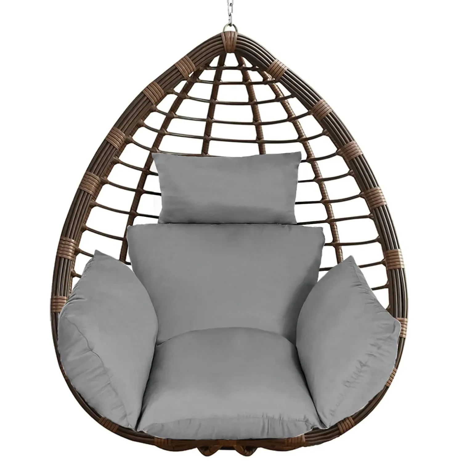 NewHome Egg Chair Cushion Hanging Basket Seat Cushion Egg Swing Chair Pad in Grey