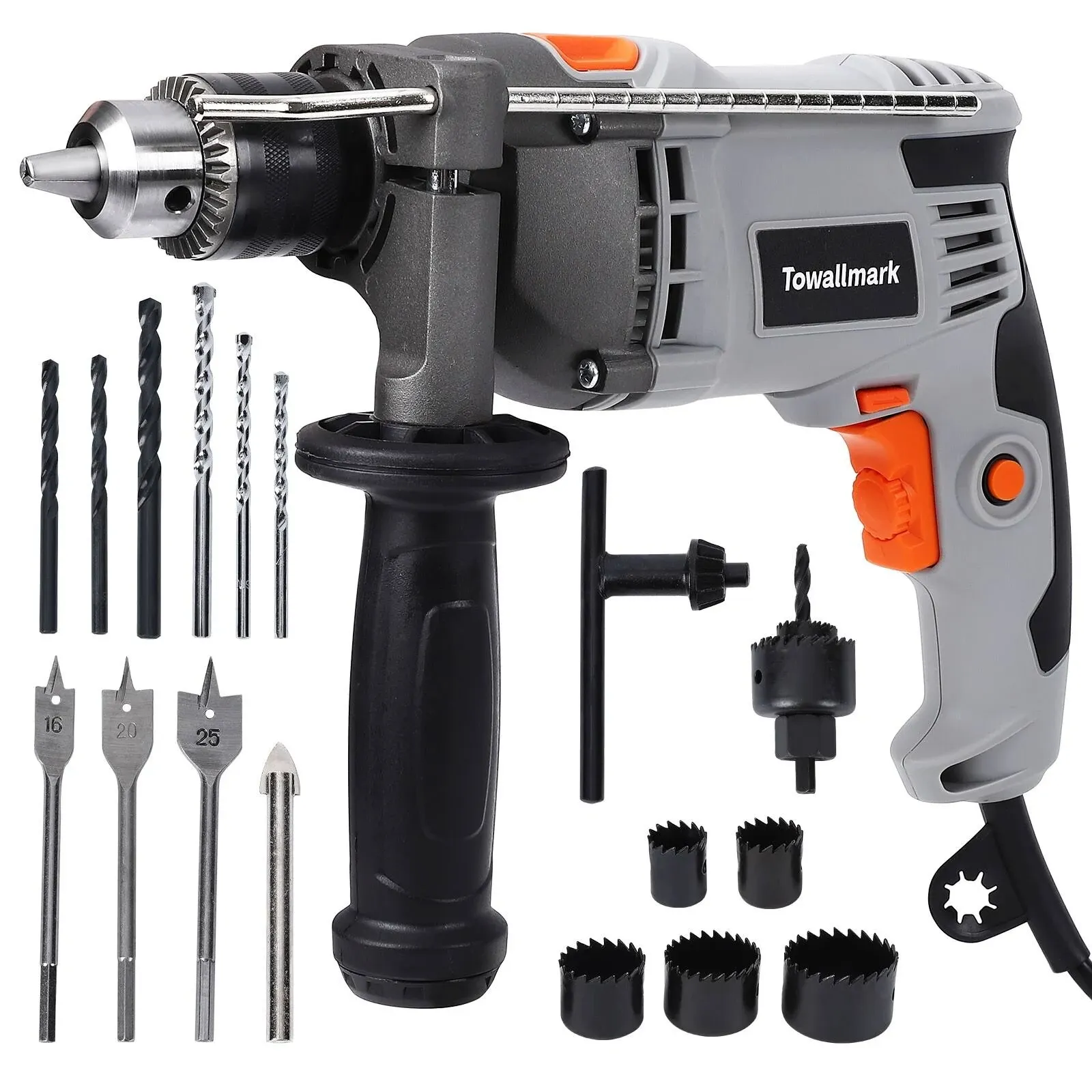 7.5-Amp Hammer Drill with Aluminum Alloy Housing, 1/2-Inch Corded Electric Hamme