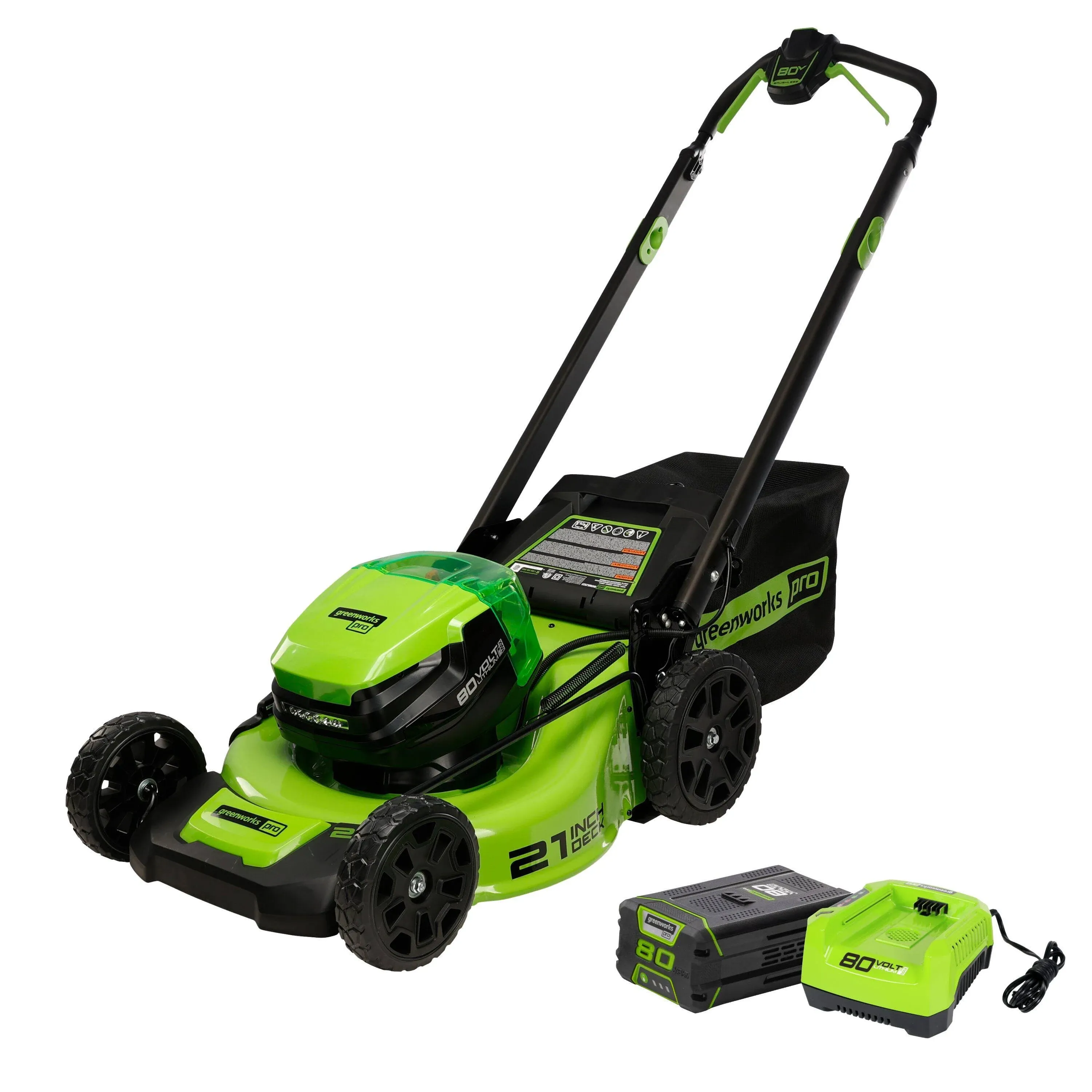 Greenworks 80V 21 in. Push Lawn Mower w/4.0 Ah Battery & Charger