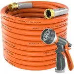 SPECILITE Garden Hose 100 ft x 5/8 in Heavy Duty, Flexible and Lightweight Water Hose, Burst 600 psi, Kink-less Hybrid Rubber Hose for Backyard, 3/4