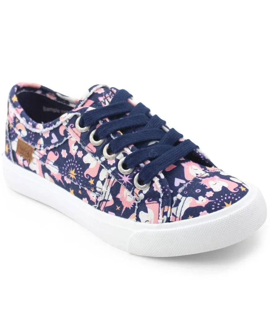 Blowfish Malibu Girls Mack-K Sneaker, Navy Mystic Unicorn, 5 Big Kid