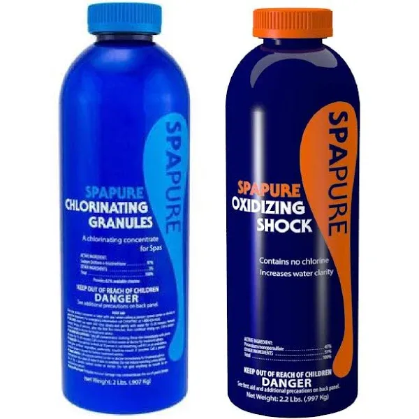 SpaPure Granulated Chlorine 2 lb and SpaPure Oxidizing Shock 2.2 lb