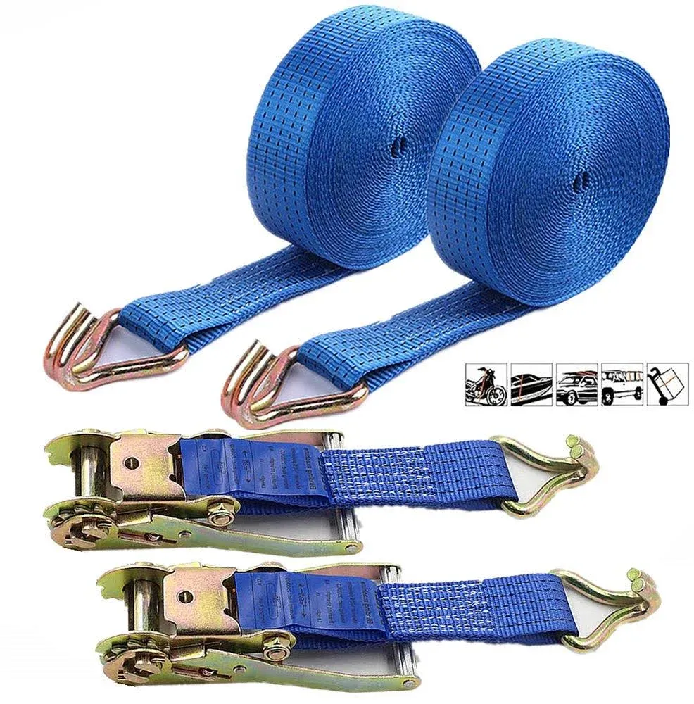 Cofelife Ratchet Straps Heavy Duty, 2 Tie-Down Heavy Duty Ratchet Straps Double J ...