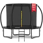 JUMPZYLLA Trampoline 8FT 10FT 12FT 14FT 15FT 16FT Trampoline with Enclosure - Recreational Trampolines with Ladder and AntiRust Coating, ASTM Approval Outdoor Trampoline for Kids