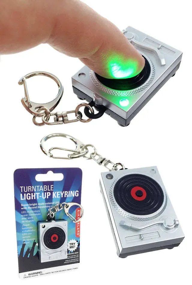 Kikkerland Krl45 Turntable Light-Up LED Keychain