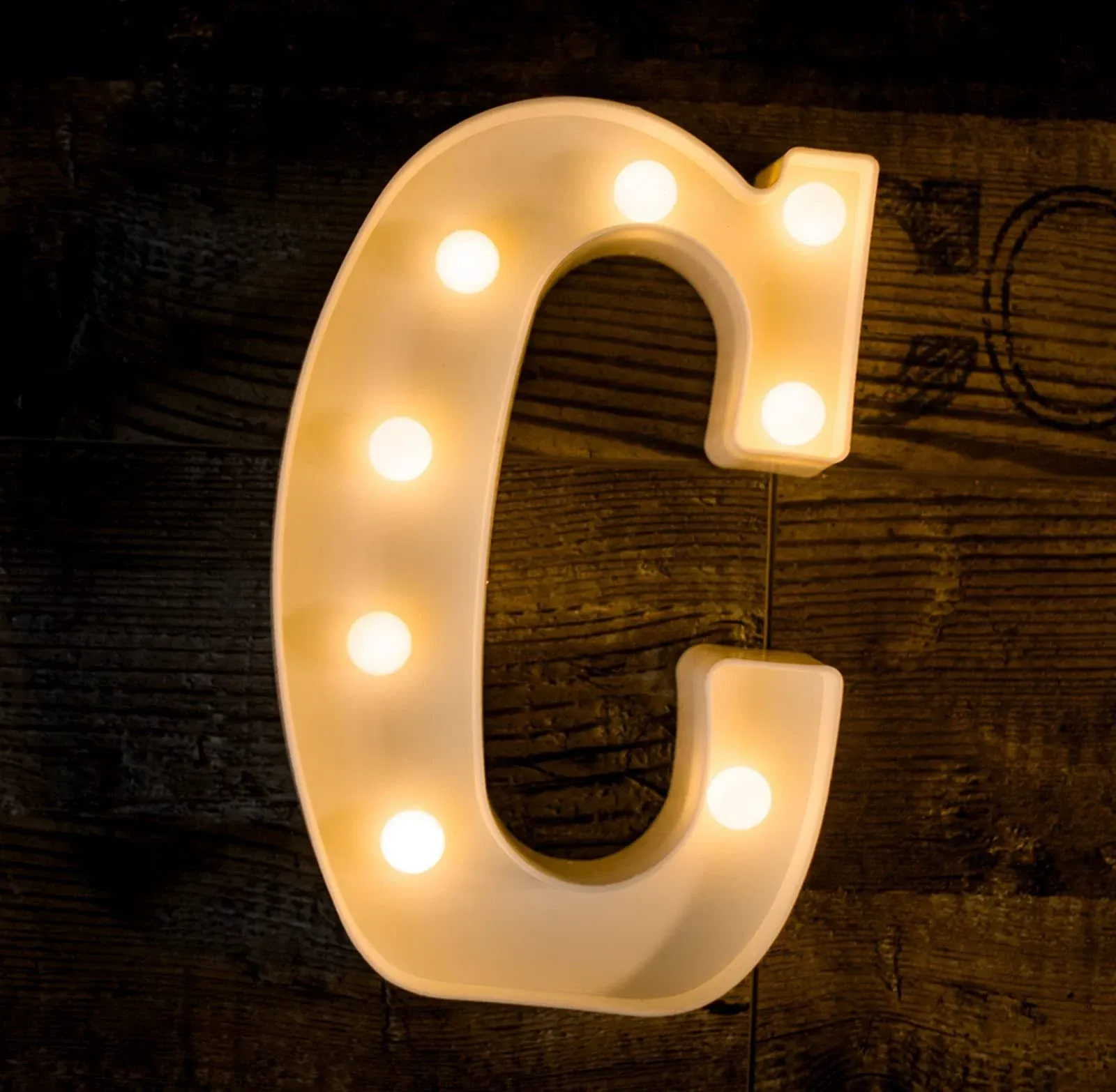 Foaky LED Letter Lights Sign Light Up Letters Sign for Night Light Wedding/Birthday Party Battery Powered Christmas Lamp Home Bar Decoration(C)