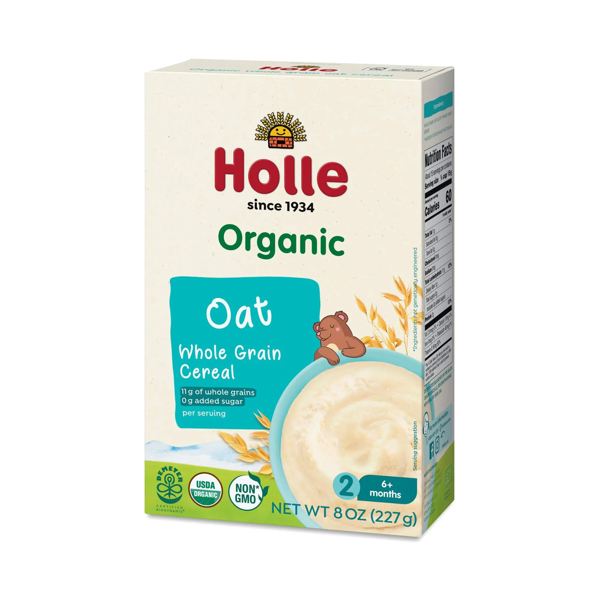 Holle Organic Whole Grain Oat Cereal