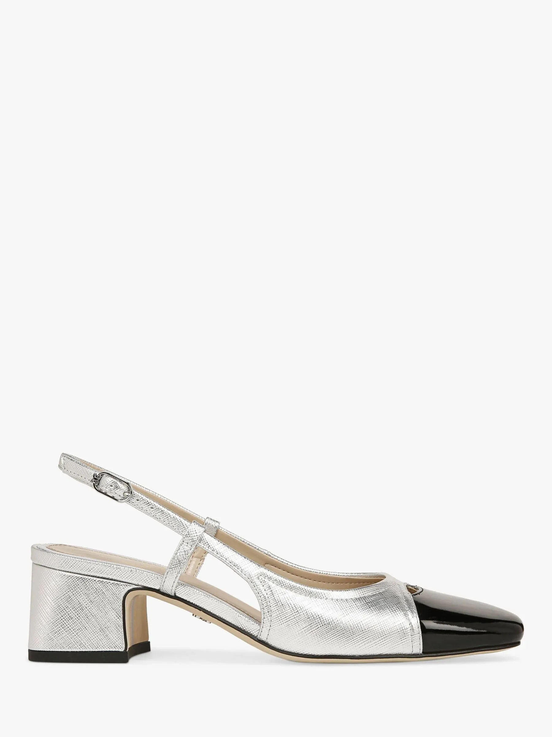 Sam Edelman Tarra Soft Silver/Black Slingback Heels I2694S2903