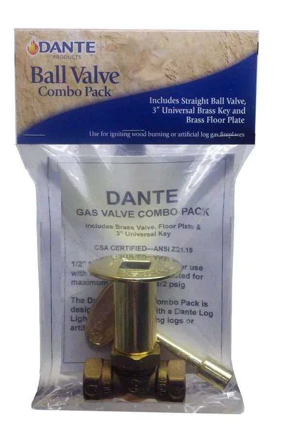 Dante 1/2-Inch Quarter Turn Straight Gas Ball Valve Kit, Chrome