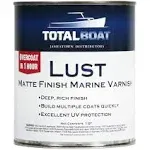 TotalBoat Lust Marine Varnish, High Gloss and Matte Finish for Wood, Boats, Outdoor Furniture (Matte, quart)