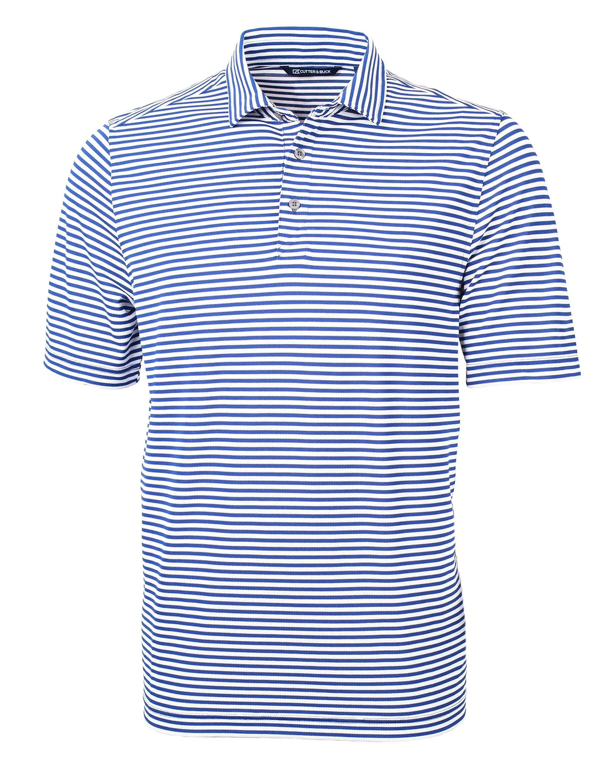 Cutter & Buck Short Sleeve Virtue Eco Pique Stripe Recycled Mens Big and Tall Polo