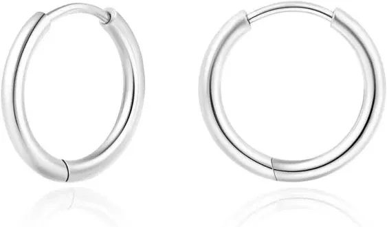 Small Gold Hoop Earrings for Women: 14K Gold Huggie Hoop Earrings for Cartilage Helix Tragus Hypoallergenic Tiny Thin Hoop Earrings Sets for Multiple Piercing (6/7/8/9/10mm)